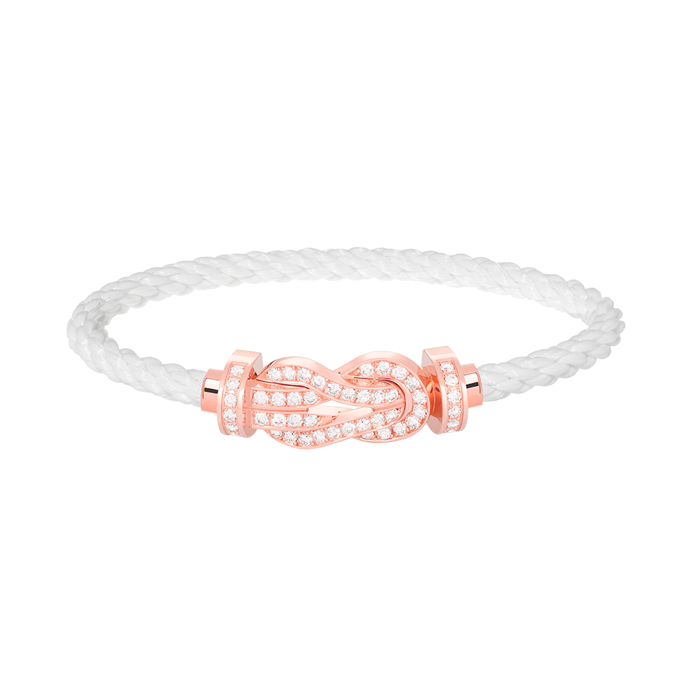 [Kismet Jewels ]CHANCE LARGE 8 FIGURE BUCKLE FULL DIAMOND BRACELET ROSE GOLD