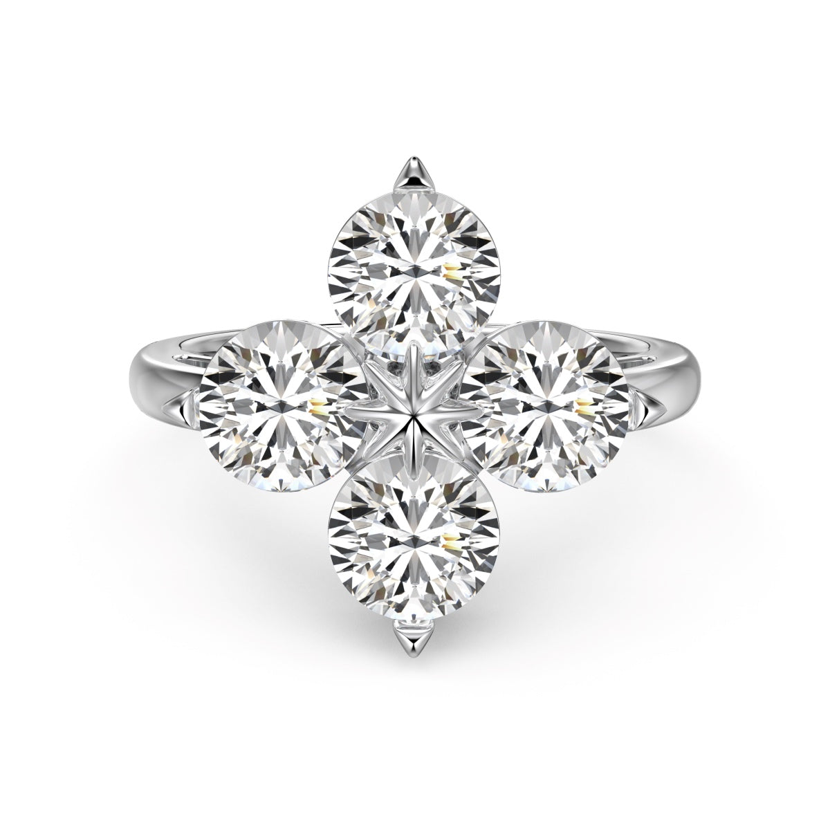 [Kismet Jewels ]Four-Leaf Clover Eight-Pointed Star Ring