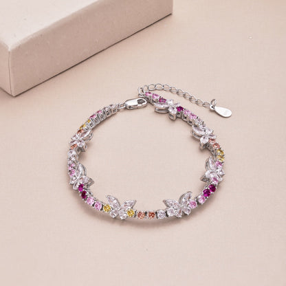[Kismet Jewels ]Ornate Colorful Butterfly Shape Round Cut Daily Bracelet