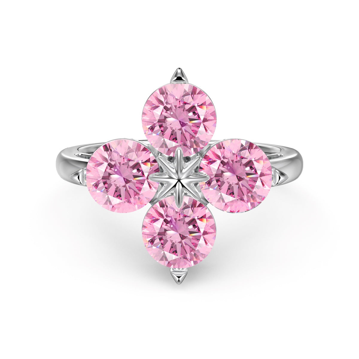 [Kismet Jewels ]Four-Leaf Clover Eight-Pointed Star Ring