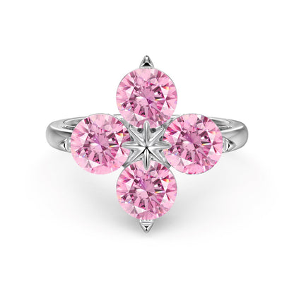 [Kismet Jewels ]Four-Leaf Clover Eight-Pointed Star Ring