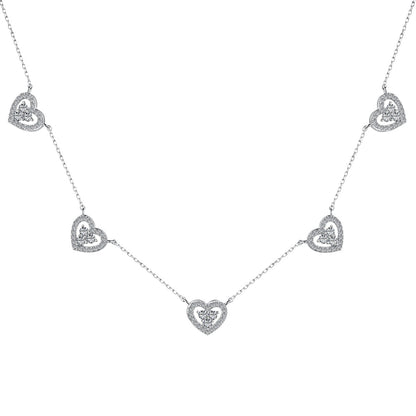 [Kismet Jewels ]Sparkling Five Heart Necklace