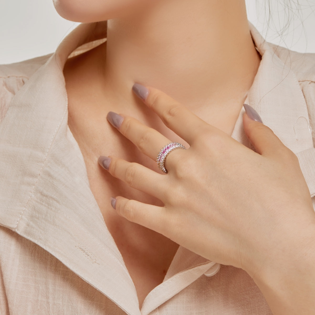 [Kismet Jewels ]Ornate Colorful Radiant Cut Daily Ring