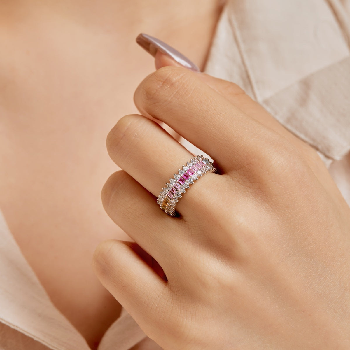 [Kismet Jewels ]Ornate Colorful Radiant Cut Daily Ring
