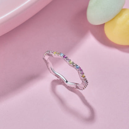 [Kismet Jewels ]Dainty Colorful Round Cut Party Ring