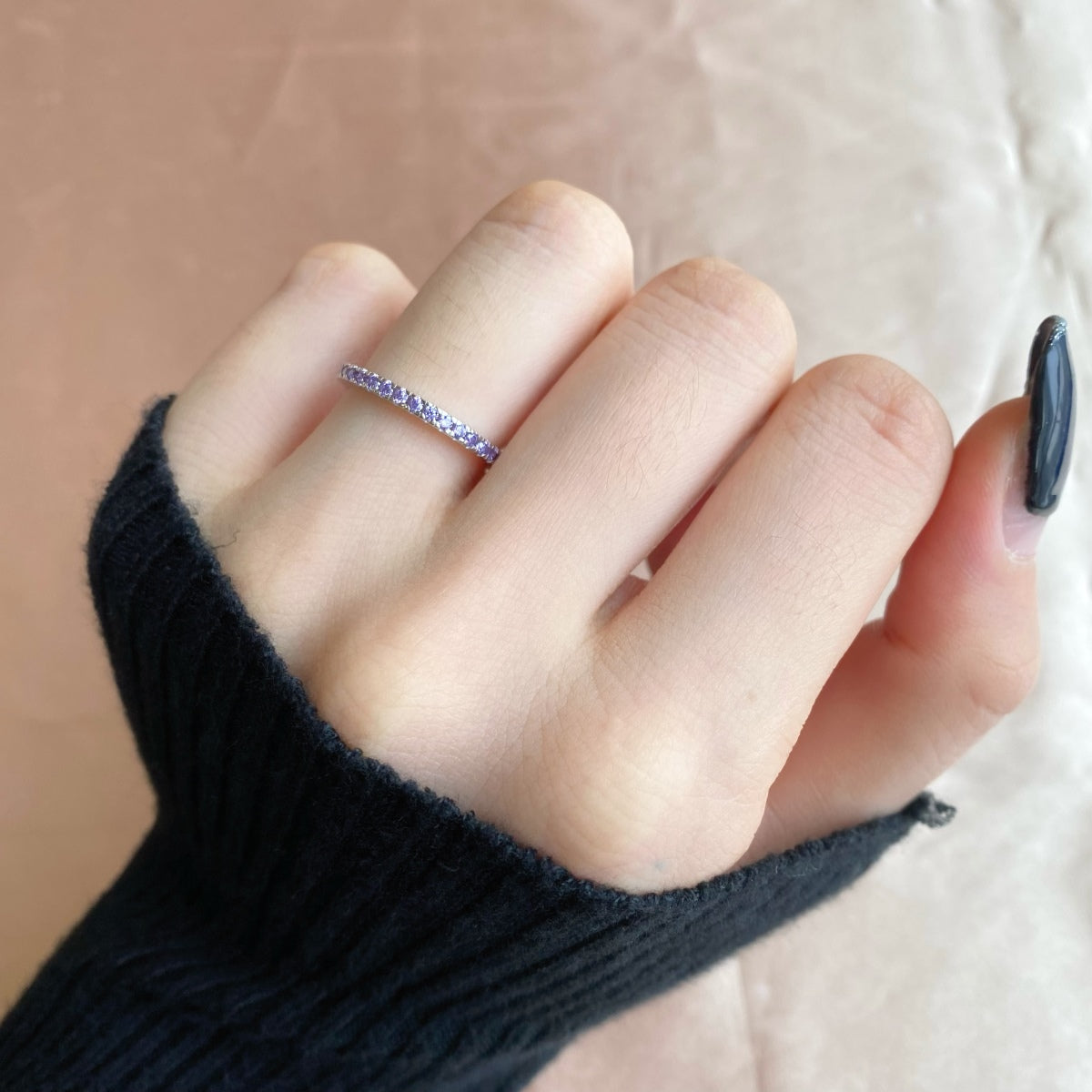 [Kismet Jewels ]Delicate Sparkling Round Cut Daily Ring