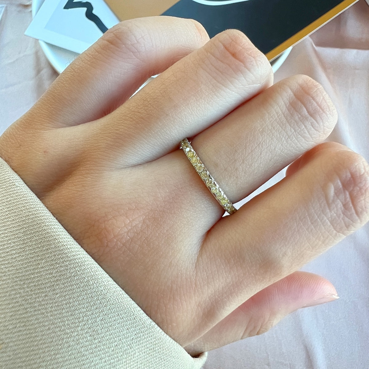 [Kismet Jewels ]Delicate Sparkling Round Cut Daily Ring