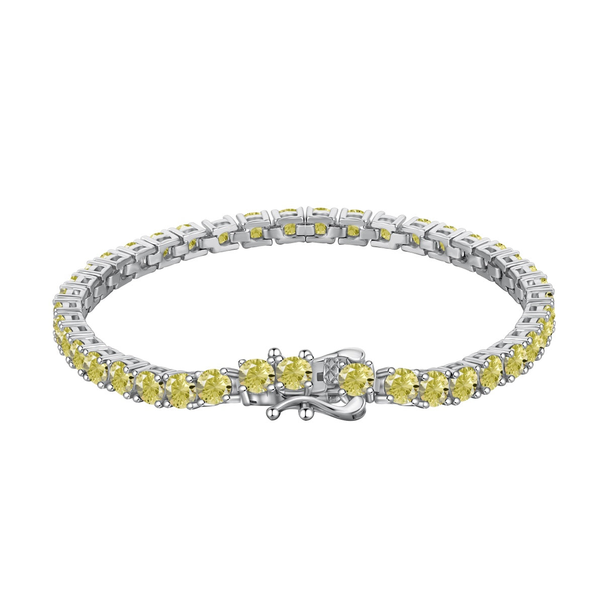 [Kismet Jewels ]Ornate Dazzling Round Cut Tennis Bracelet