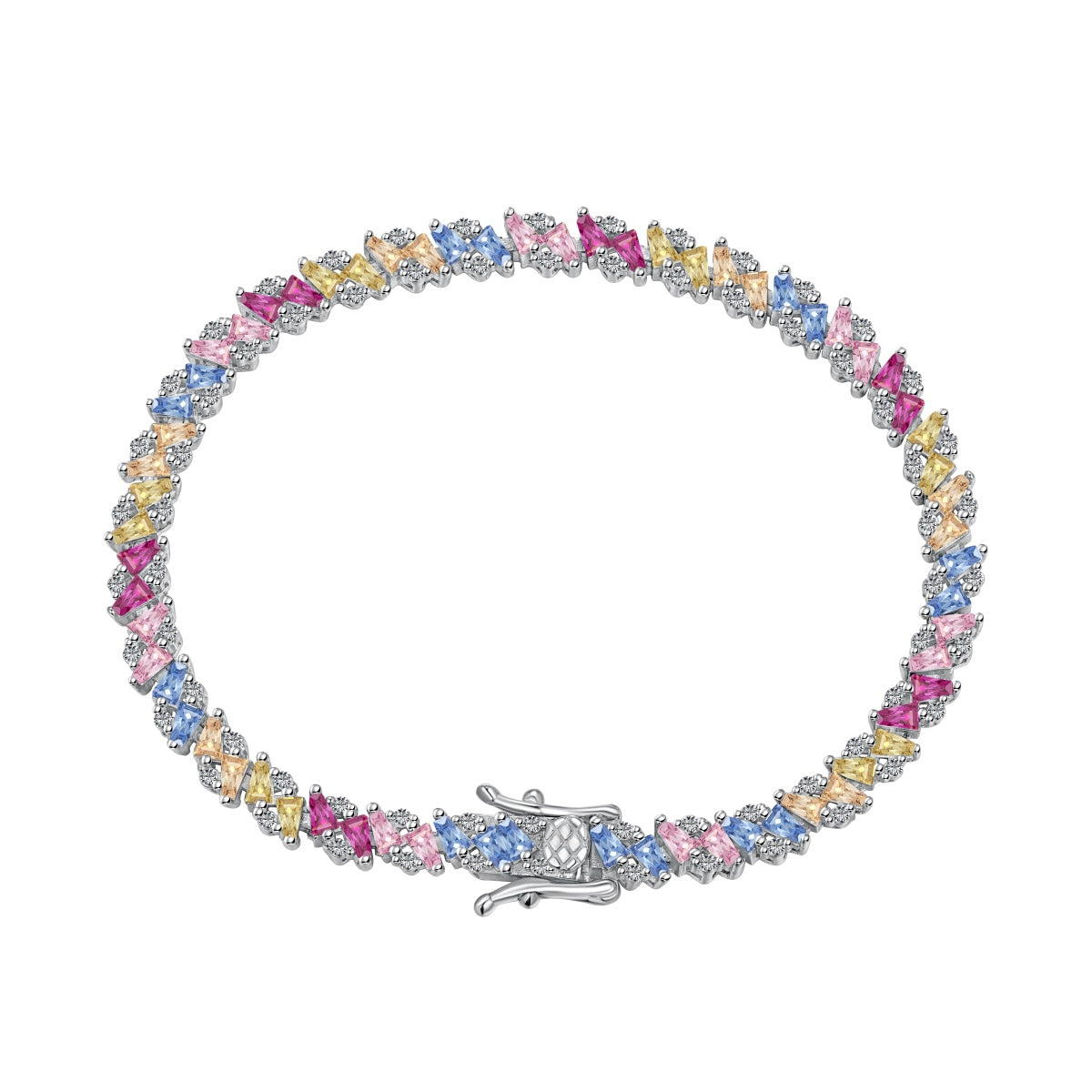 [Kismet Jewels ]Ornate Sparkling Multi Cut Party Bracelet