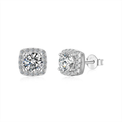 [Kismet Jewels ]Classic Round Center Stone Stud Earrings