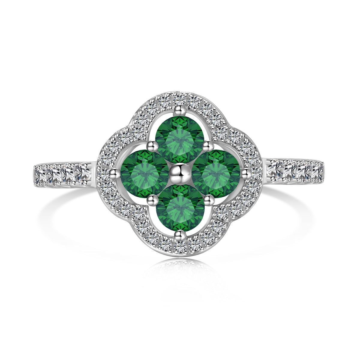 [Kismet Jewels ]Four Leaf Clover Flower Design Ring