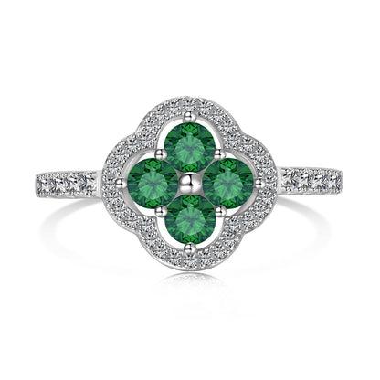 [Kismet Jewels ]Four Leaf Clover Flower Design Ring