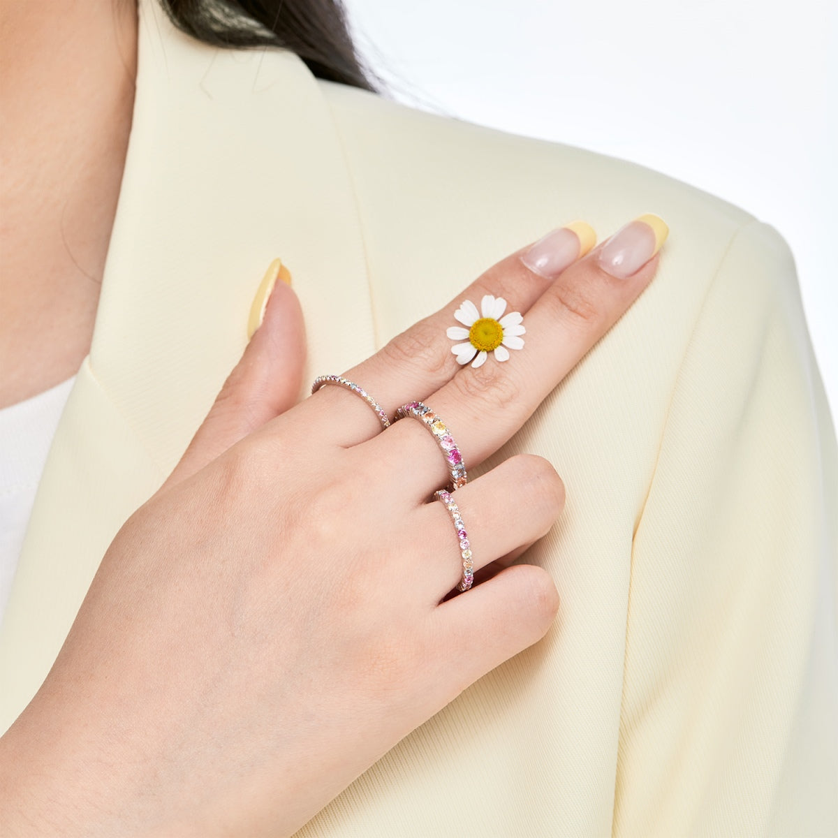 [Kismet Jewels ]Dazzling Lustrous Round Cut Tennis Ring