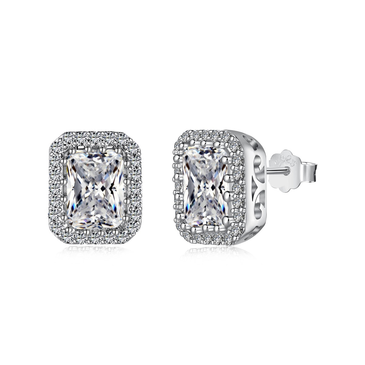 [Kismet Jewels ]1.0 Carat Luxurious Dainty Emerald Cut Daily Earrings