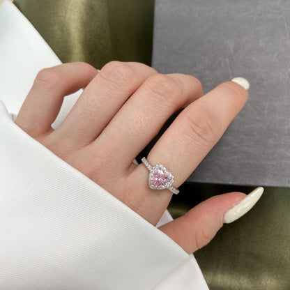 [Kismet Jewels ]Eternity Splashy Romantic Heart Shape Lover Ring
