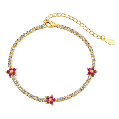 [Kismet Jewels ]Sparkling Flower Shape Tennis Bracelet