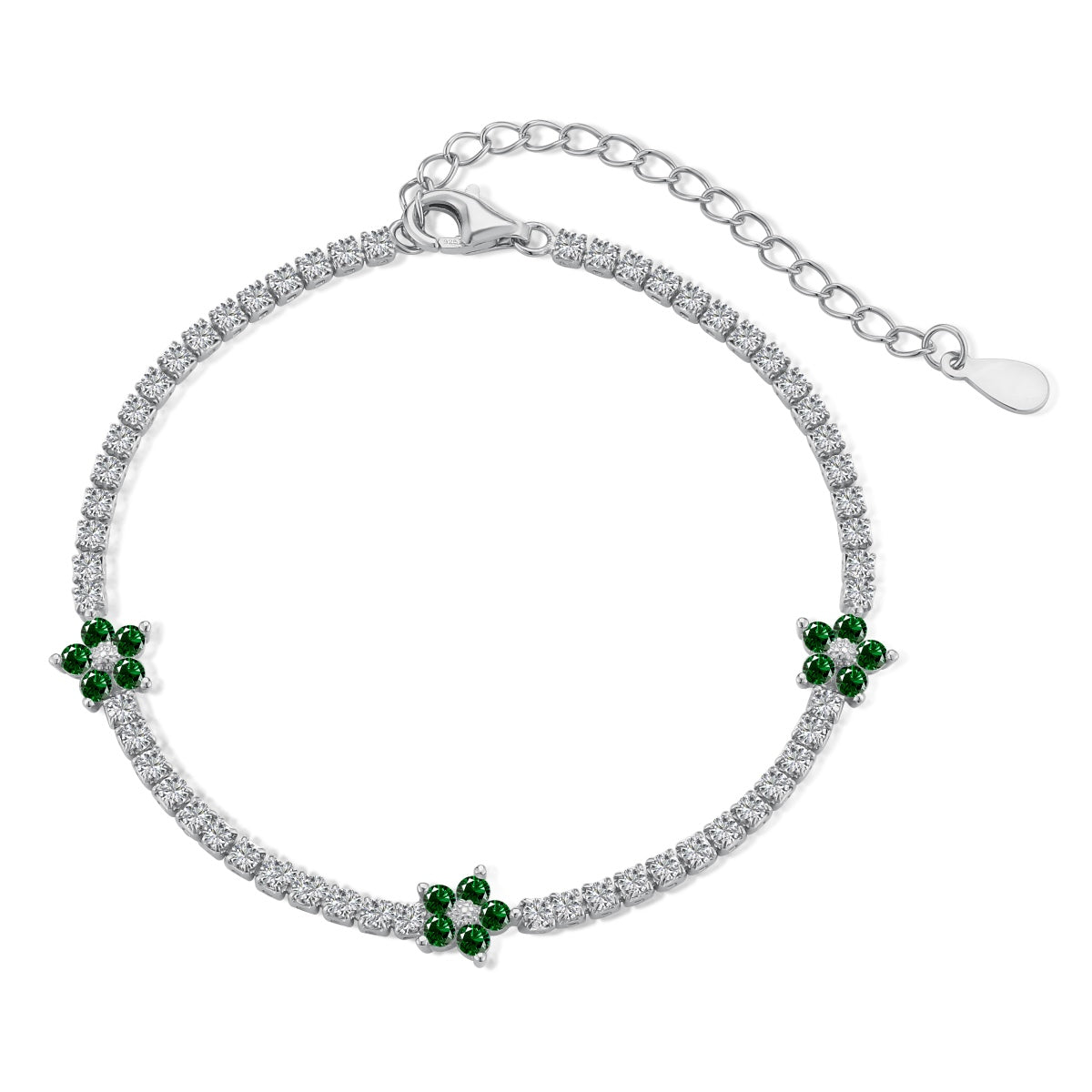 [Kismet Jewels ]Sparkling Flower Shape Tennis Bracelet