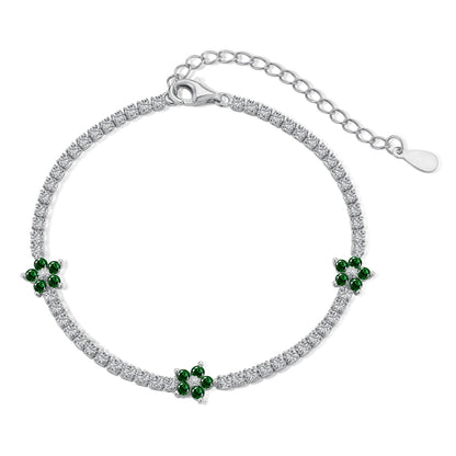 [Kismet Jewels ]Sparkling Flower Shape Tennis Bracelet