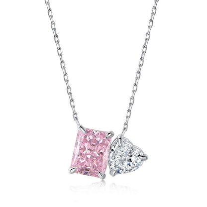[Kismet Jewels ]Dazzling Square & Heart Shape Necklace