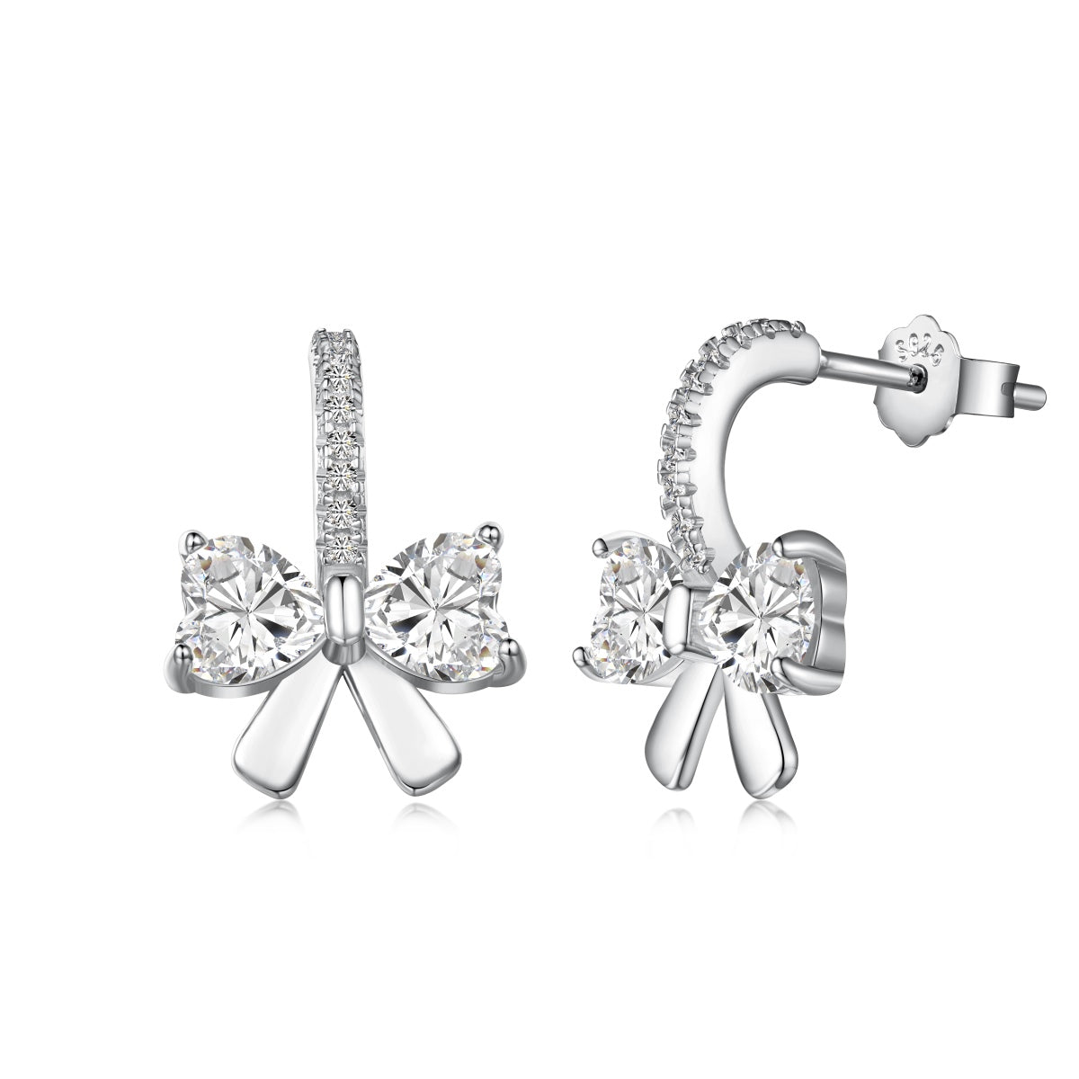 [Kismet Jewels ]Exquisite Earrings With Heart-Shaped Bow Design