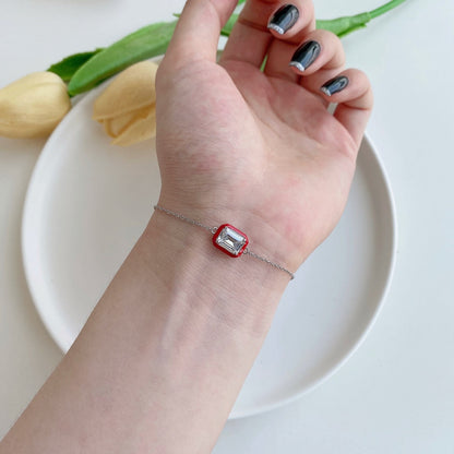 [Kismet Jewels ]2.0 Carat Sparkling Colorful Emerald Cut Daily Bracelet