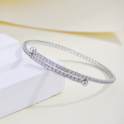 [Kismet Jewels ]Row of Diamonds Round Fashion Bracelet