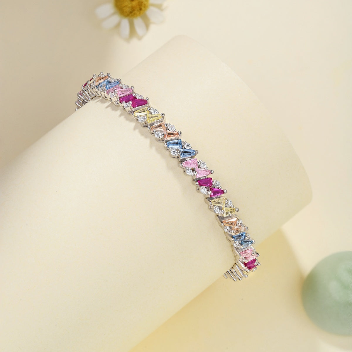 [Kismet Jewels ]Ornate Sparkling Multi Cut Party Bracelet