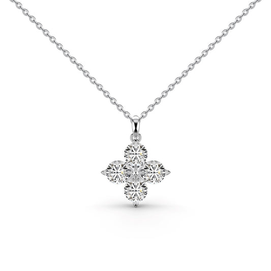 [Kismet Jewels ]Four-Leaf Clover And Eight-Pointed Star Necklace