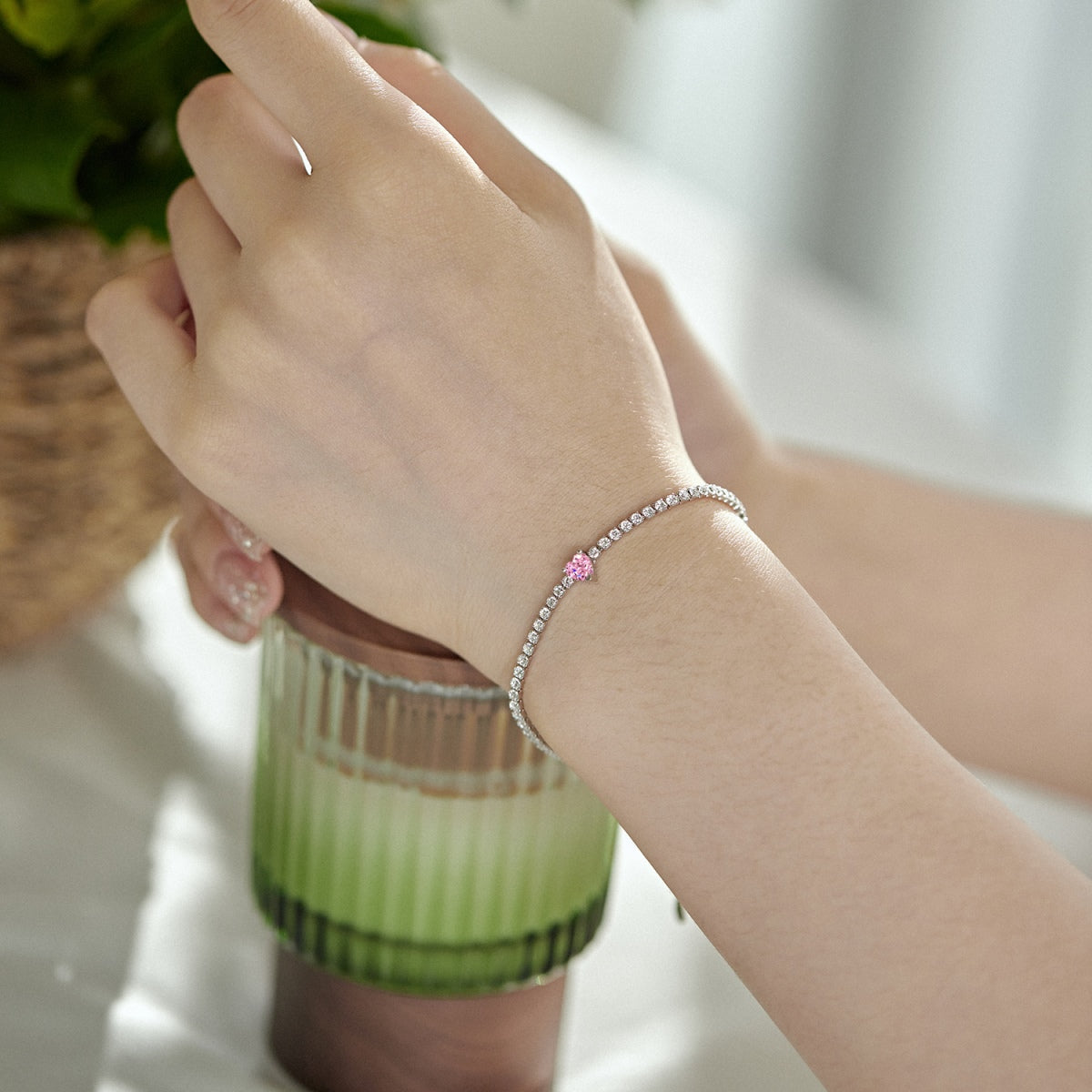 [Kismet Jewels ]0.5 Carat Elegant Romantic Heart Shape Lover Bracelet