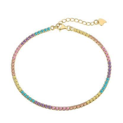 [Kismet Jewels ]Dazzling Colorful Round Cut Daily Bracelet