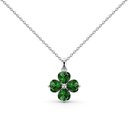 [Kismet Jewels ]Heart-Shaped Four-Leaf Clover Bead Necklace