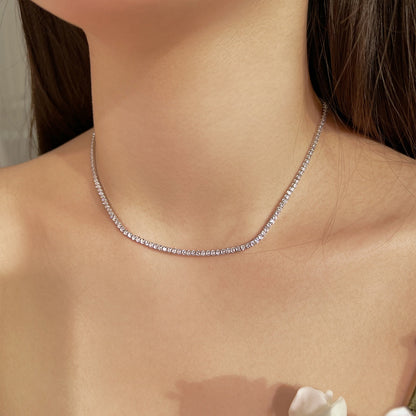 [Kismet Jewels ]Delicate Round Shape Tennis Necklace