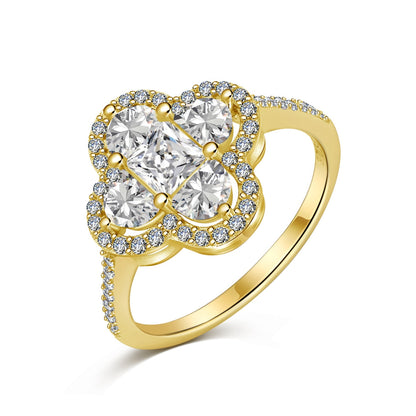 [Kismet Jewels ]Luxurious Eternity Flower Shape Banquet Ring