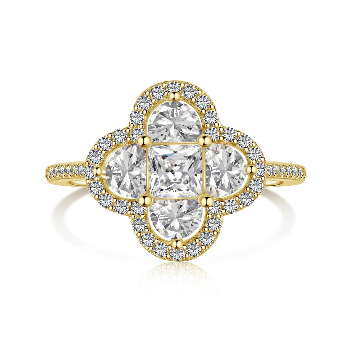 [Kismet Jewels ]Luxurious Eternity Flower Shape Banquet Ring