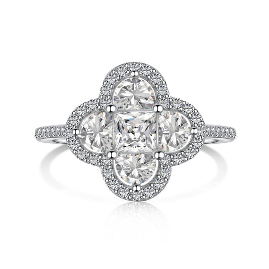 [Kismet Jewels ]Luxurious Eternity Flower Shape Banquet Ring