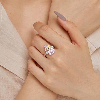 [Kismet Jewels ]Sparkling Colorful Water Drop Shape Daily Ring