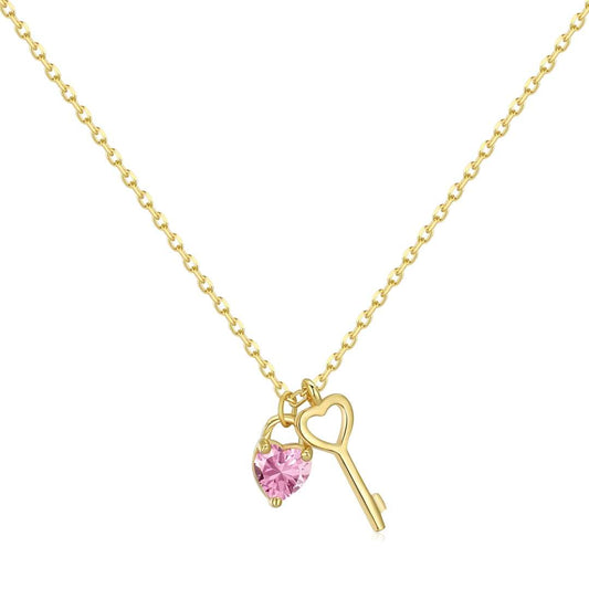 [Kismet Jewels ]Unique Heart Shape Key Pendent Necklace