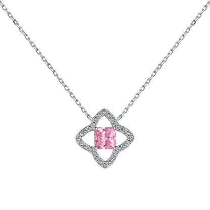 [Kismet Jewels ]Exquisite Flower Shape Princess Cut Necklace