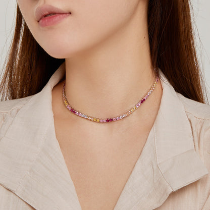 [Kismet Jewels ]Delicate Colorful Tennis Necklace