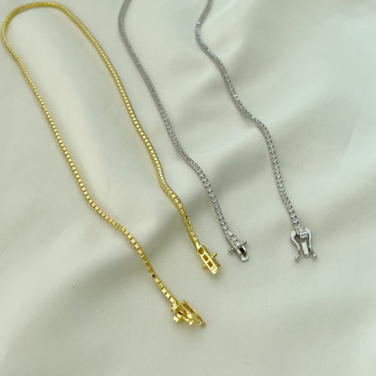 [Kismet Jewels ]Delicate Round Shape Tennis Necklace