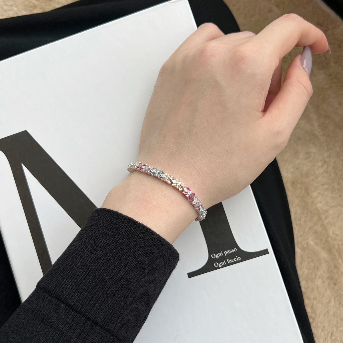 [Kismet Jewels ]Radiant Colorful Emerald Cut Party Bracelet