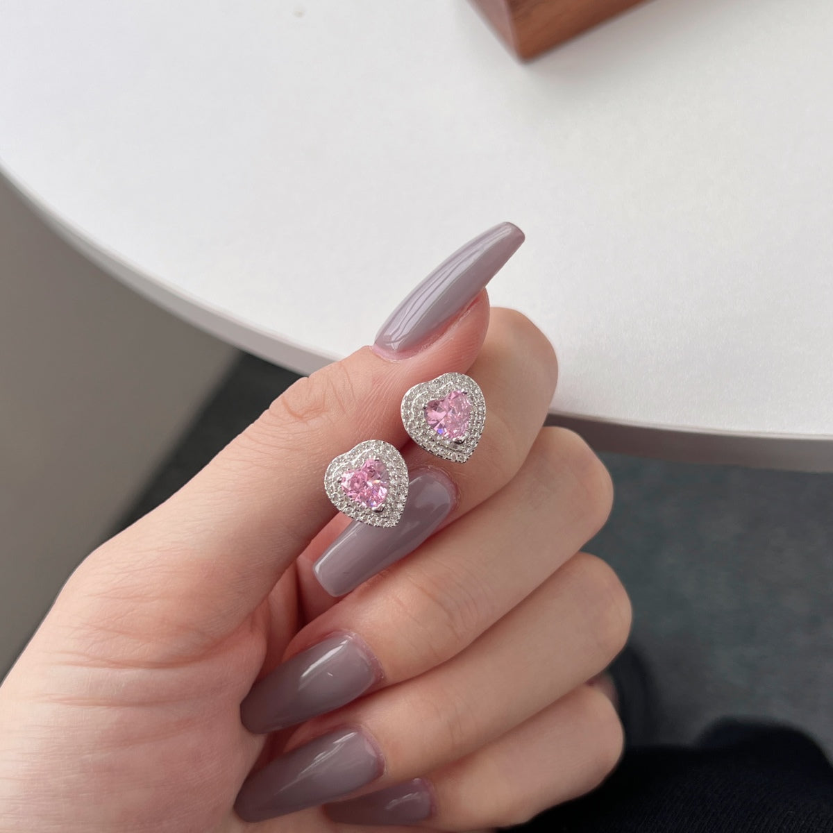 [Kismet Jewels ]Dazzling Heart Shape Lover Earrings