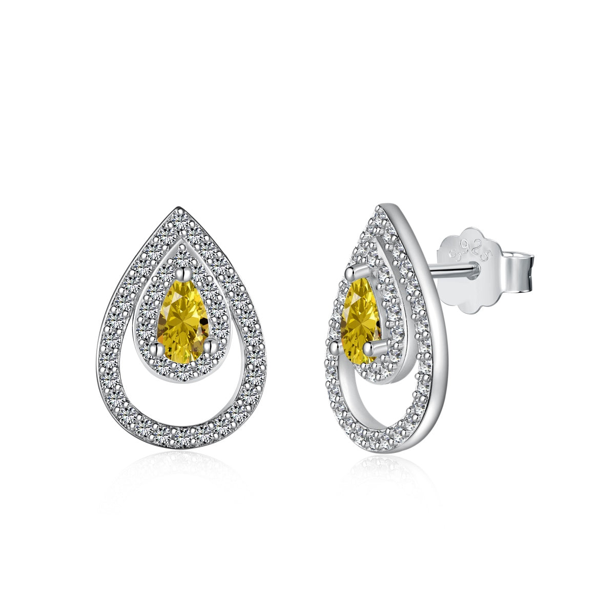 [Kismet Jewels ]Sparkling Delicate Water Drop Shape Daily Earrings