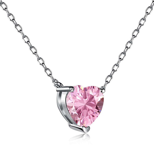 [Kismet Jewels ]Heart Shape Main Stone Pendant Collarbone Necklace