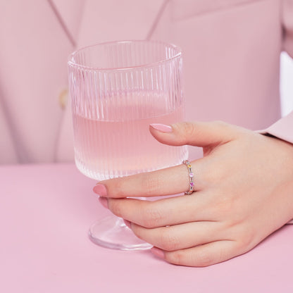 [Kismet Jewels ]Sparkling Colorful Round Cut Tennis Ring