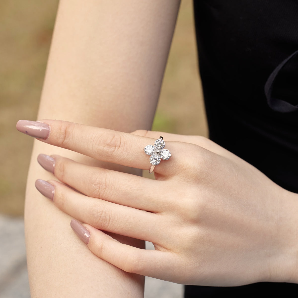 [Kismet Jewels ]Four-Leaf Clover Eight-Pointed Star Ring