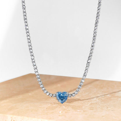[Kismet Jewels ]2.0 Carat Sparkling Tennis Heart Cut Necklace