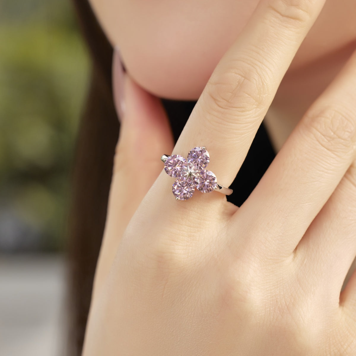 [Kismet Jewels ]Four-Leaf Clover Eight-Pointed Star Ring