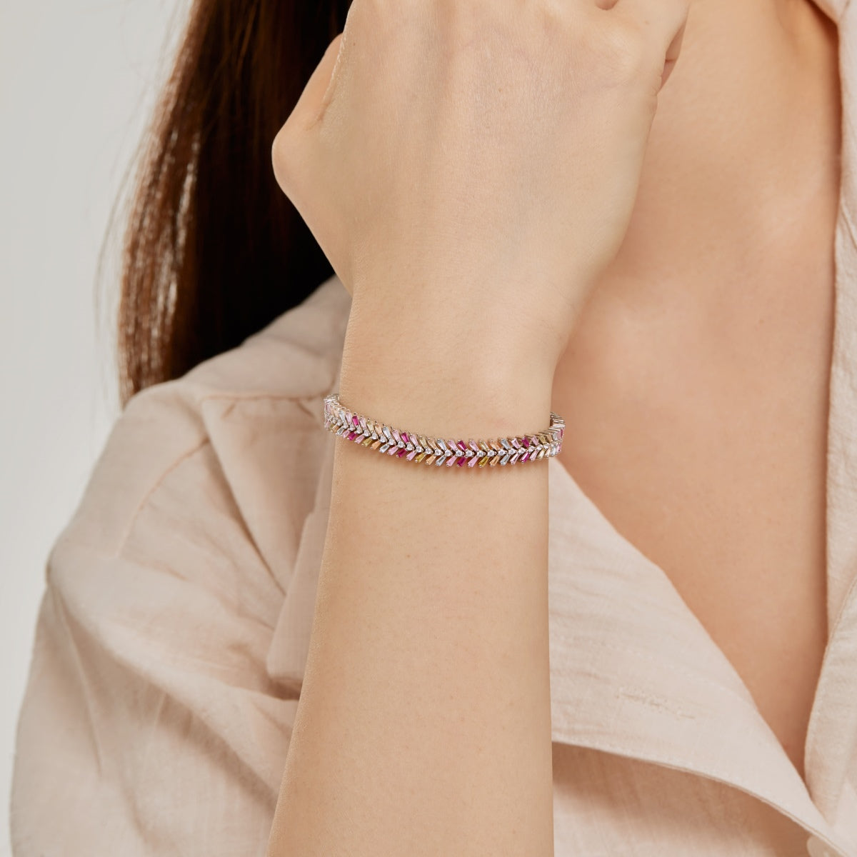 [Kismet Jewels ]Dainty Radiant Emerald Cut Daily Bracelet