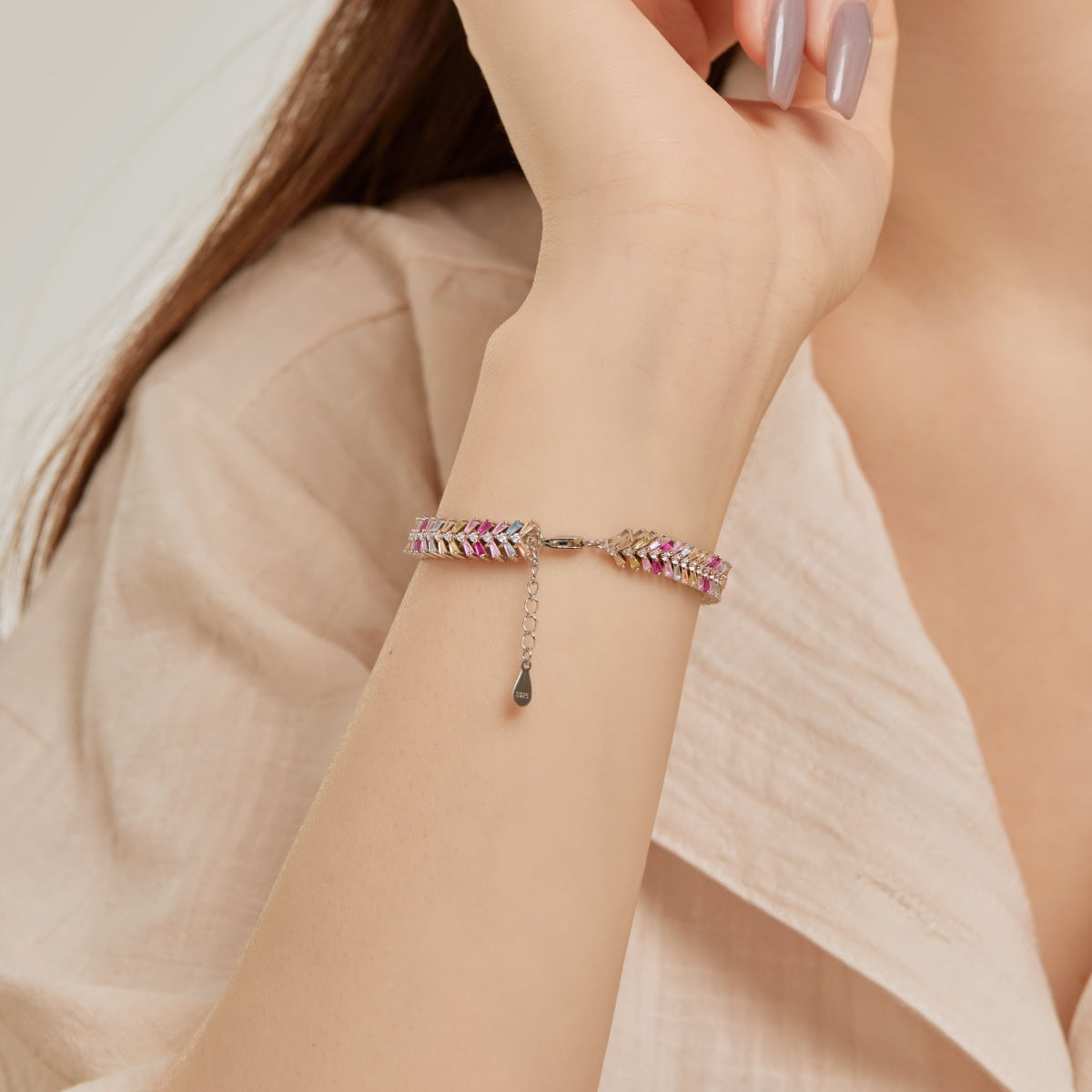 [Kismet Jewels ]Dainty Radiant Emerald Cut Daily Bracelet